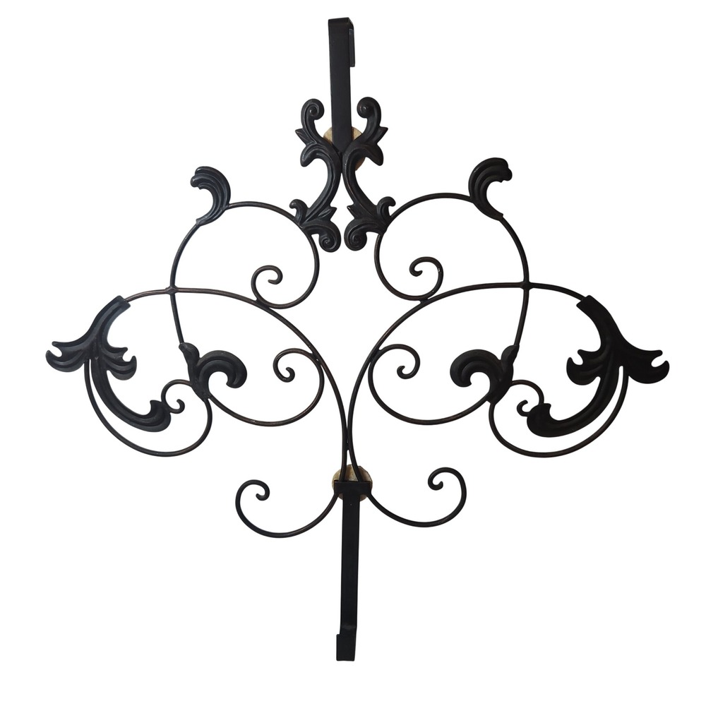 Victorian Trading Co Metal Scroll Over Door Wreath Hanger Fleur De Lis Bronze
